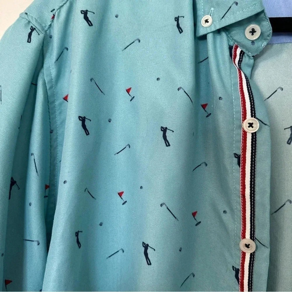 Charleston Threads Men's Short Sleeve Blue Golf Design Button Down Size XXL GUC - Picture 4 of 9